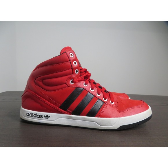 Adidas Court Attitude Shoes Mens 13 Red Black High Top Sneakers Q33032 Athletic